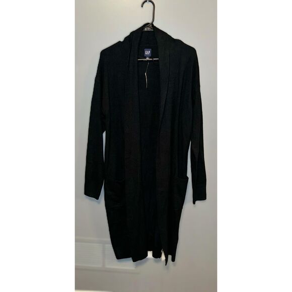 NWT GAP Women's Open-Front Cash Like Dust True Black Cardigan size Large - Picture 7 of 8